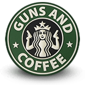 ecusson pvc 3d silicon GUNS AND COFFEE