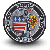 City, municipal police embroidery patche beziers