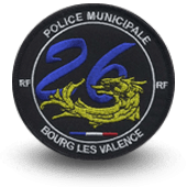 City, municipal police embroidery patche bourg-les-valence