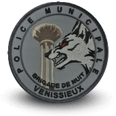 City, municipal police embroidery patche venissieux