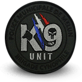 City, municipal police embroidery patche K9 MELUN