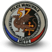 City, municipal police embroidery patche metz