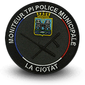 City, municipal police embroidery patche moniteur tir la ciotat