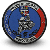 City, municipal police embroidery patche motocycliste Oyonnax