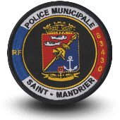City, municipal police embroidery patche saint-mandrier