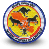 Embroidery patche Equipe animalière firefighters Moselle