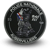 Police Embroidery patche BAC BRIGADE ANTI CRIMINALITE AUBERVILLIERS