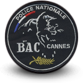 Police Embroidery patche BAC BRIGADE ANTI CRIMINALITE CANNES