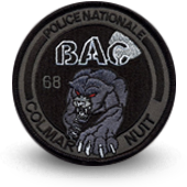 Police Embroidery patche BAC BRIGADE ANTI CRIMINALITE COLMAR