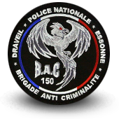 Police Embroidery patche BAC BRIGADE ANTI CRIMINALITE DRAVEIL