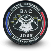 Police Embroidery patche BAC BRIGADE ANTI CRIMINALITE JUVISY-GRIGNY