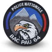 Police Embroidery patche BAC BRIGADE ANTI CRIMINALITE PAU