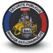 Police Embroidery patche BAC BRIGADE ANTI CRIMINALITE PROVINS