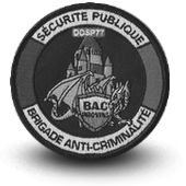 Police Embroidery patche BAC BRIGADE ANTI CRIMINALITE PROVINS