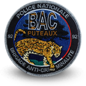 Police Embroidery patche BAC BRIGADE ANTI CRIMINALITE PUTEAUX