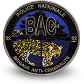 Police Embroidery patche BAC BRIGADE ANTI CRIMINALITE PUTEAUX