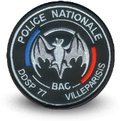 Police Embroidery patche BAC BRIGADE ANTI CRIMINALITE VILLEPARISIS