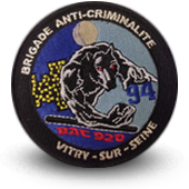 Police Embroidery patche BAC BRIGADE ANTI CRIMINALITE VITRY