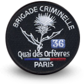 Ecusson brodé BRIGADE CRIMINELLE 36 QUAI DES ORFEVRES